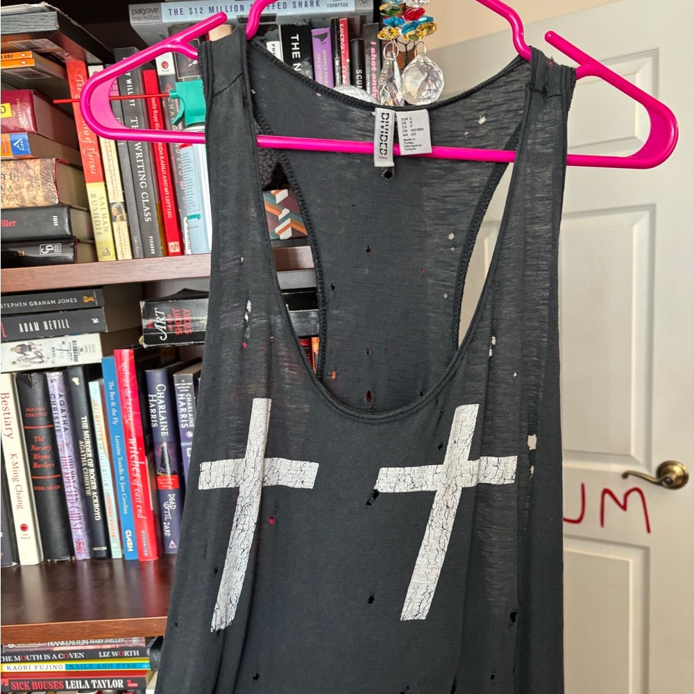 H&M Black Tank Top with White Accents